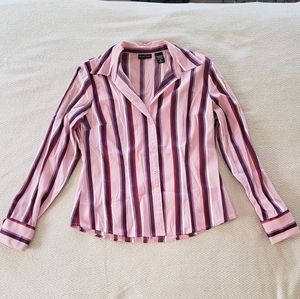 New York and Company Pink Button Down Blouse